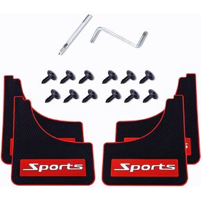 4 Pairs of Mud Flaps Safety Warning Reflective Devices for Car Splash Prevention Device Front and Rear Universal for Car Rubber (Sports)