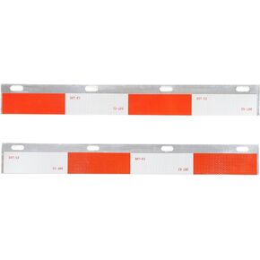 Pair(2) 24" x 3" Mud Flap Hanger Top Plates Reflector Strips Truck Trailer
