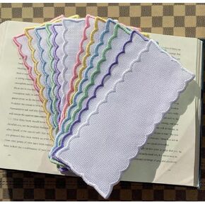 Total 12pcs,6pcs of 14count,6pc of 18count aida Fabric Bookmarks to do Cross Stitch,Cotton aida Fabric Edged bookbookmarks,Outside size9x20cm, Blank Cross Stitch Bookmarks