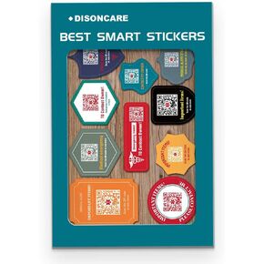 DISONCARE Medical Stickers QR Code First Aid Stickers Medical Id Tags with Online Medical Profile Display Information
