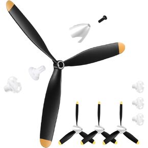 Poen 3 Sets Spare RC Plane Propeller 3 Blade Propeller White Nose Cone Airplane Propeller Compatible with 761-15 Fighter Remote Control Plane Radio Controlled Plane with Propeller Adapters in Kuwait