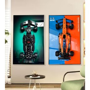 لوحة حائط عرض لسيارة Lego Technic Mercedes-AMG F1 W14 E Performance Race Car 42171 & 42141 Technic McLaren Formula 1، متوافقة مع Lego Mercedes-AMG F1، لحامل جدار سيارة Lego، لوحة الحائط فقط