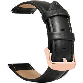 BUREI Quick Release Calf Leather Watch Band for Men and Women 20mm Top Grain Leather Watch Strap