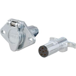 CURT 58092 Vehicle-Side and Trailer-Side 6-Pin Round Wiring Harness Connectors