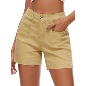 Women Stretchy Jean Shorts High Waisted Denim Shorts for Women Chino Cargo Shorts Women's Summer Jorts