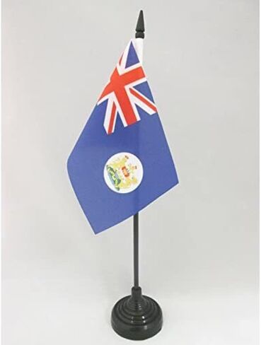 AZ FLAG Hong Kong Old Table Flag 4'' x 6'' - Former Hong Konger Desk Flag 15 x 10 cm - Black Plastic Stick and Base in Saudi Arabia