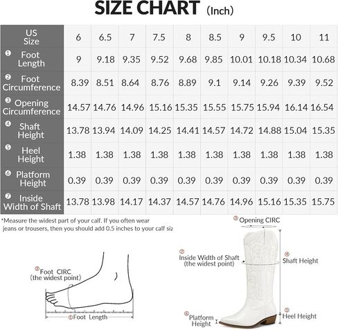mysoft Women's Cowboy Boots Mid Calf Cowgirl Boots Embroidered Western Pointed Toe Chunky Heel Pull On Knee High Boots in Saudi Arabia