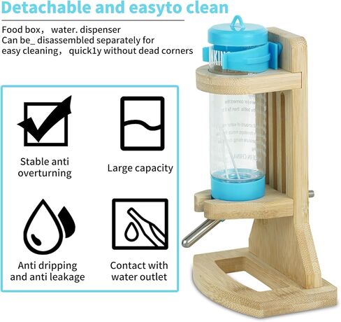 Water Bottle with Stand Water Bottle Holder with 125ml Hanging Water Auto Dispenser for Syrian Dwarf Hamsters Gerbils Mice Rats Degus Small pet (Blue) in Kuwait