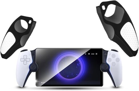 Case for Sony Playstation Portal, Silicone Shock-Absorption Anti-Fingerprint Scratch Resistant Cover Case for Playstation Portal - Black (Black) in Saudi Arabia