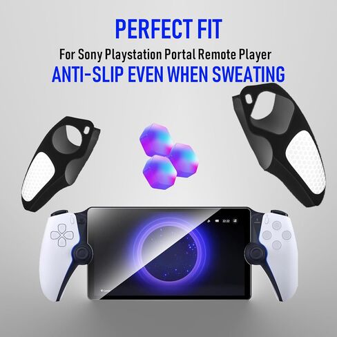 Case for Sony Playstation Portal, Silicone Shock-Absorption Anti-Fingerprint Scratch Resistant Cover Case for Playstation Portal - Black (Black) in Saudi Arabia