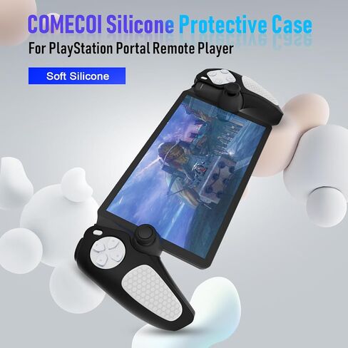 Case for Sony Playstation Portal, Silicone Shock-Absorption Anti-Fingerprint Scratch Resistant Cover Case for Playstation Portal - Black (Black) in Saudi Arabia