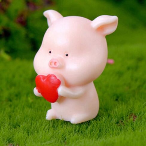 9 قطع تماثيل خنازير مصغرة، ألعاب عائلة الخنزير الوردي اللطيفة، شخصيات يدوية الصنع لتزيين الحديقة الجنية، ديكور المنزل، أغطية الكيك in Kuwait