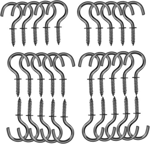 50 قطعة خطاف السقف المسمار في السنانير كأس معدني السنانير للخشب جدار السقف المسمار في السنانير لتعليق مفتاح المجوهرات أسود 1 بوصة in Kuwait