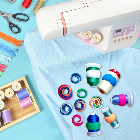 Simthread 40 Brother Colors خيط تطريز بوليستر 500 متر مجموعة ترقية | مع 20 قطعة حامل خيط ومثبت تطريز قابل للتمزيق مقاس 10 × 10Y | لآلات الخياطة Brother Janome Singer Pfaff Bernina in Kuwait