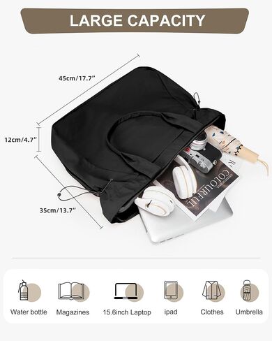 Tote Bag For Women Gym Bag Large Shoulder Bag Purses For Women Men Travel Tote Bags With Zipper Laptop Bag 15.6 Inch in Saudi Arabia