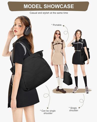 Tote Bag For Women Gym Bag Large Shoulder Bag Purses For Women Men Travel Tote Bags With Zipper Laptop Bag 15.6 Inch in Saudi Arabia