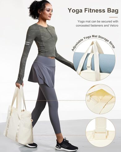 Tote Bag For Women Gym Bag Large Shoulder Bag Purses For Women Men Travel Tote Bags With Zipper Laptop Bag 15.6 Inch in Saudi Arabia