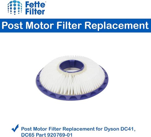 فلتر Fette - مرشحات مكنسة كهربائية HEPA Post Filter ومرشحات مسبقة متوافقة مع مكنسة كهربائية Dyson DC41، DC65، DC66، مقارنة بالجزء #920769-01 و#920640-01 (عبوة من قطعتين) in Saudi Arabia
