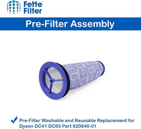 فلتر Fette - مرشحات مكنسة كهربائية HEPA Post Filter ومرشحات مسبقة متوافقة مع مكنسة كهربائية Dyson DC41، DC65، DC66، مقارنة بالجزء #920769-01 و#920640-01 (عبوة من قطعتين) in Saudi Arabia