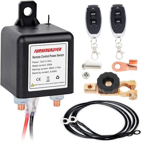 بطارية قلوية جهاز التحكم من بعد مفتاح فصل قتل التبديل للسيارة مع 2 مفاتيح مكافحة سرقة DC12V 200A محطة صمام الملف اللولبي الكهرومغناطيسي in Kuwait