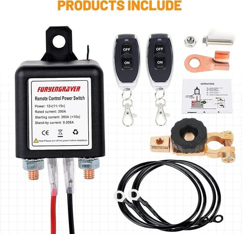 بطارية قلوية جهاز التحكم من بعد مفتاح فصل قتل التبديل للسيارة مع 2 مفاتيح مكافحة سرقة DC12V 200A محطة صمام الملف اللولبي الكهرومغناطيسي in Kuwait