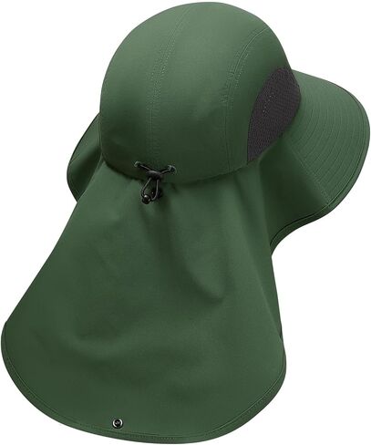 UPF 50+ Foldable Sun Hats Wide Brim with Large Neck Flap for Men Women UV Protection Gardening Fishing Beach Hat in Kuwait
