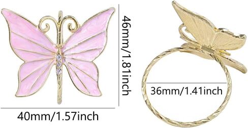 Butterfly Napkin Rings Set of 8, Flower Butterfly Napkin Ring Holder for Easter, Wedding, Christmas, Dinner Party, Family Gathering Napkin Cloth Ornament Decoration Table Accessories (Green) in Saudi Arabia