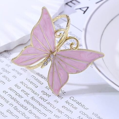 Butterfly Napkin Rings Set of 8, Flower Butterfly Napkin Ring Holder for Easter, Wedding, Christmas, Dinner Party, Family Gathering Napkin Cloth Ornament Decoration Table Accessories (Green) in Saudi Arabia