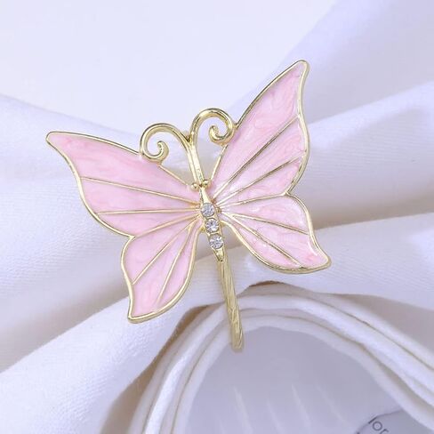 Butterfly Napkin Rings Set of 8, Flower Butterfly Napkin Ring Holder for Easter, Wedding, Christmas, Dinner Party, Family Gathering Napkin Cloth Ornament Decoration Table Accessories (Green) in Saudi Arabia