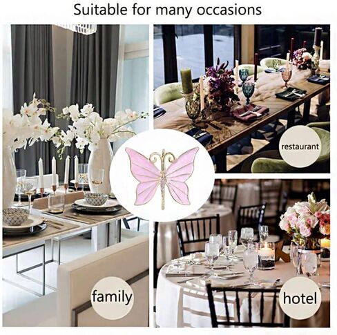 Butterfly Napkin Rings Set of 8, Flower Butterfly Napkin Ring Holder for Easter, Wedding, Christmas, Dinner Party, Family Gathering Napkin Cloth Ornament Decoration Table Accessories (Green) in Saudi Arabia