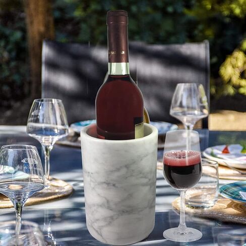 Marble Wine Cooler，Suitable for Wine Barrels or Champagne Cooler 750 ml Bottles, Ideal Gift for Wine Enthusiasts（black） in Saudi Arabia