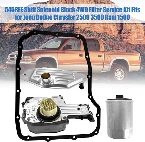 545RFE Shift Solenoid Block 4WD Filter Service Kit يناسب 99-11 Jeep 98-17 دودج كرايسلر 2500 3500 02-12 Ram 1500 يستبدل # 45RFE 68RFE 52119435AF in Kuwait