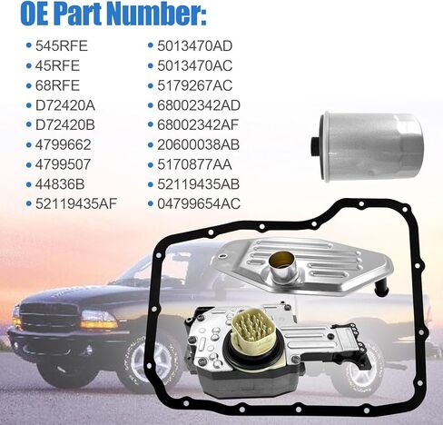 545RFE Shift Solenoid Block 4WD Filter Service Kit يناسب 99-11 Jeep 98-17 دودج كرايسلر 2500 3500 02-12 Ram 1500 يستبدل # 45RFE 68RFE 52119435AF in Kuwait