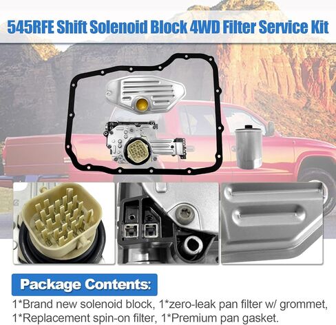 545RFE Shift Solenoid Block 4WD Filter Service Kit يناسب 99-11 Jeep 98-17 دودج كرايسلر 2500 3500 02-12 Ram 1500 يستبدل # 45RFE 68RFE 52119435AF in Kuwait