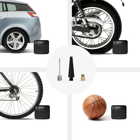 ضاغط هواء لايت 70 ماي، منفاخ إطارات محمول، مضخة هواء 12 فولت تيار مستمر للسيارات، ضاغط إلكتروني سريع، 160 رطل لكل بوصة مربعة مع مقياس الضغط in Kuwait