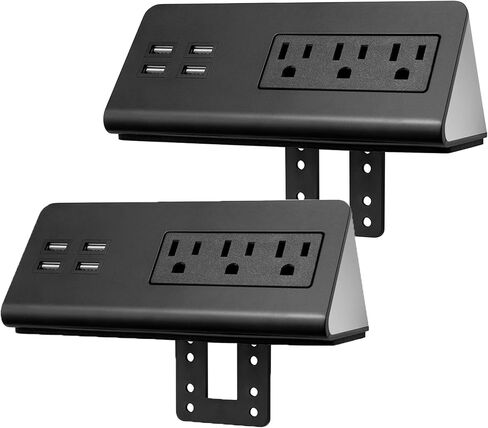 Desk Edge Mount Power Strips with USB Ports-UL Plug Outlets 1250 Joulets Surge Protector Tabletop Power Sockets for Nightstand/Home Office/Dormitory 4 USB Ports & 3AC Outlets in Saudi Arabia