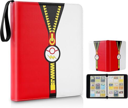 حافظة بطاقات تجارية مكونة من 9 جيوب، حامل بطاقات تجارية يناسب 900 بطاقة مع 50 غلاف قابل للإزالة، متوافق مع بطاقات متنوعة (أحمر) in Kuwait