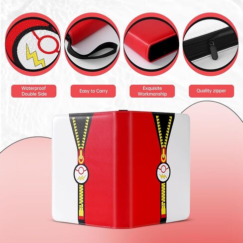 حافظة بطاقات تجارية مكونة من 9 جيوب، حامل بطاقات تجارية يناسب 900 بطاقة مع 50 غلاف قابل للإزالة، متوافق مع بطاقات متنوعة (أحمر) in Kuwait