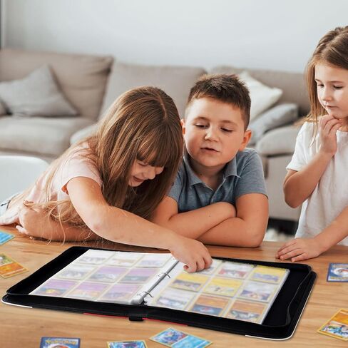 حافظة بطاقات تجارية مكونة من 9 جيوب، حامل بطاقات تجارية يناسب 900 بطاقة مع 50 غلاف قابل للإزالة، متوافق مع بطاقات متنوعة (أحمر) in Kuwait