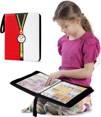 حافظة بطاقات تجارية مكونة من 9 جيوب، حامل بطاقات تجارية يناسب 900 بطاقة مع 50 غلاف قابل للإزالة، متوافق مع بطاقات متنوعة (أحمر) in Kuwait