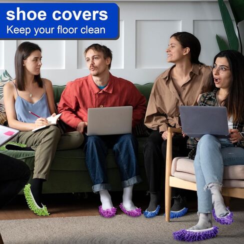 Cosywell Shoes Cover for Mop Slippers Dusting Mop Shoes for Floor Cleaning House Washable 10 PCS 5 Pairs（L） in Kuwait