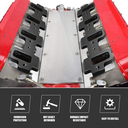 LS1 رأس أسطوانة منفذ الكاتدرائية إلى LS3 LSA ZL1 CTS-V لوحات محول مشعب السحب مستطيلة الشكل - أسود in Kuwait