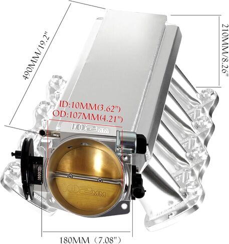 مشعب السحب LS مع مجموعة قضبان وقود جسم الخانق 102 مم لاستبدال Chevy 4.8 5.3 6.0 6.2 LS LS1 LS2 LS6 الصفائح المعدنية المصنوعة من الفضة in Saudi Arabia