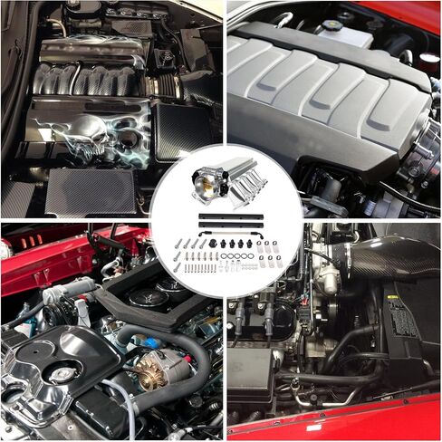مشعب السحب LS مع مجموعة قضبان وقود جسم الخانق 102 مم لاستبدال Chevy 4.8 5.3 6.0 6.2 LS LS1 LS2 LS6 الصفائح المعدنية المصنوعة من الفضة in Saudi Arabia
