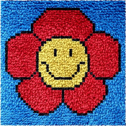Numptain Latch Hook Kits for Kids,DIY Rug Crafts Cat Pattern Color Printed Canvas,Latch Hook Kits for Beginners Handmade Needlework Crafts Home Decoration,12"x12" in Saudi Arabia