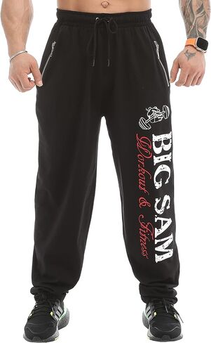 شركة BIG SAM SPORTSWEAR COMPANY للرجال، تصميم مريح لتمارين كمال الأجسام، سراويل رياضية فضفاضة للعضلات in Kuwait