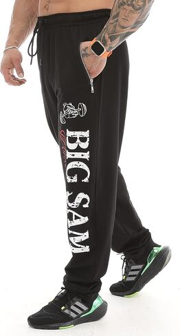 شركة BIG SAM SPORTSWEAR COMPANY للرجال، تصميم مريح لتمارين كمال الأجسام، سراويل رياضية فضفاضة للعضلات in Kuwait