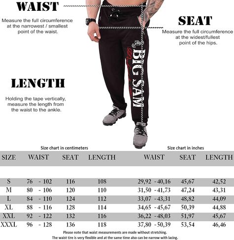 شركة BIG SAM SPORTSWEAR COMPANY للرجال، تصميم مريح لتمارين كمال الأجسام، سراويل رياضية فضفاضة للعضلات in Kuwait