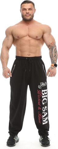 شركة BIG SAM SPORTSWEAR COMPANY للرجال، تصميم مريح لتمارين كمال الأجسام، سراويل رياضية فضفاضة للعضلات in Kuwait