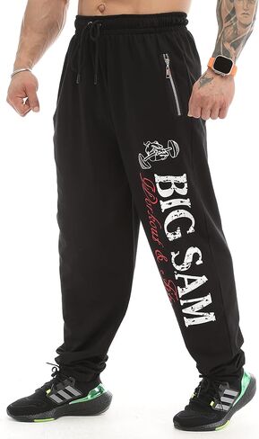 شركة BIG SAM SPORTSWEAR COMPANY للرجال، تصميم مريح لتمارين كمال الأجسام، سراويل رياضية فضفاضة للعضلات in Kuwait